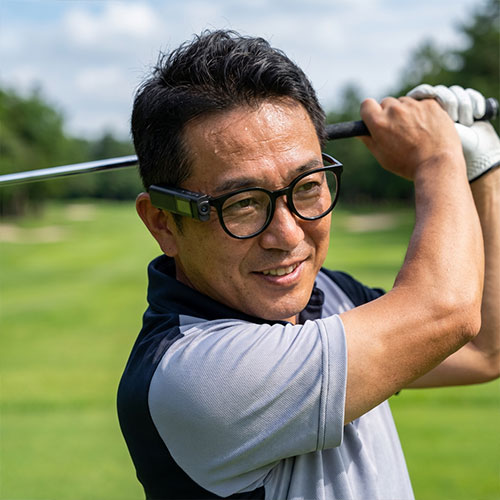 スイングを目線で記録