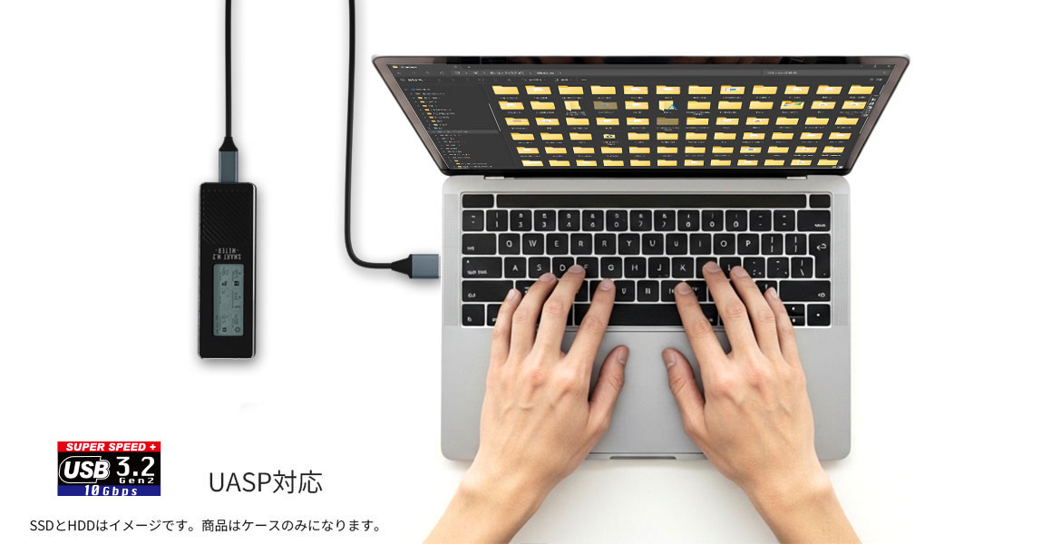 USB3.2 Gen2で最大10Gbps高速転送