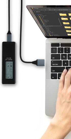 USB3.2 Gen2で最大10Gbps高速転送