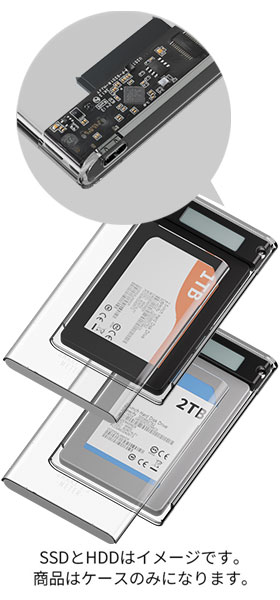 シースルーボディで中身が見える